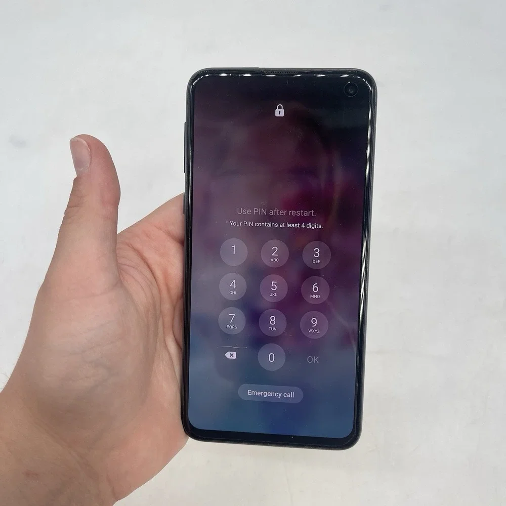 AT&T Samsung Galaxy S10e 128GB For Parts Turns On Blue Metallic